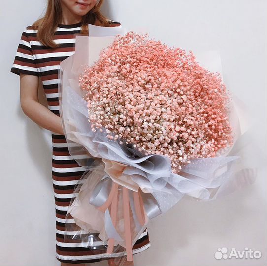 35 Нежно-Оранжевых Гипсофил