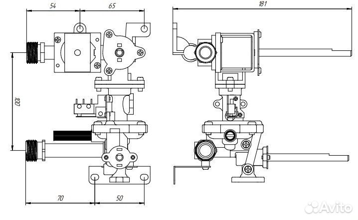 Газоводяной блок газовой колонки 