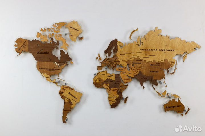 Деревянные карты мира