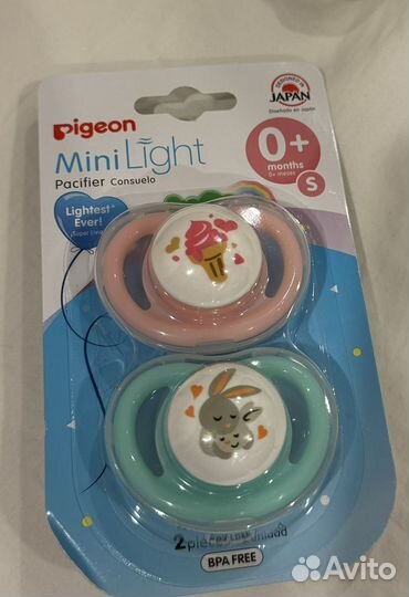 Пустышка pigeon mini light 0+