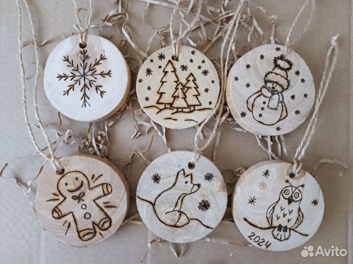 Елочные игрушки эко, игрушки на спиле