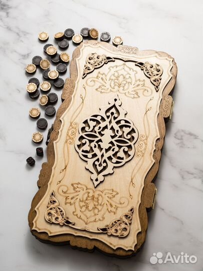 Нарды большие деревянные 50х50 см новые