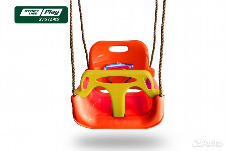 Качели детские уличные металлические 3 секции