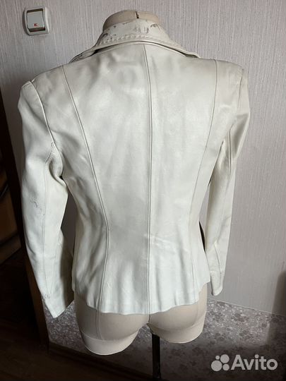 Пиджак кожаный жемчужно перламутровый