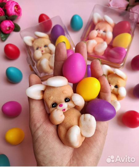 Зайчик сувенирное мыло на Пасху яйца подарок