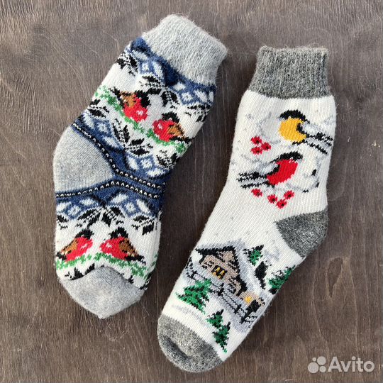 Носки шерстяные «Снегири» 36-43 размера