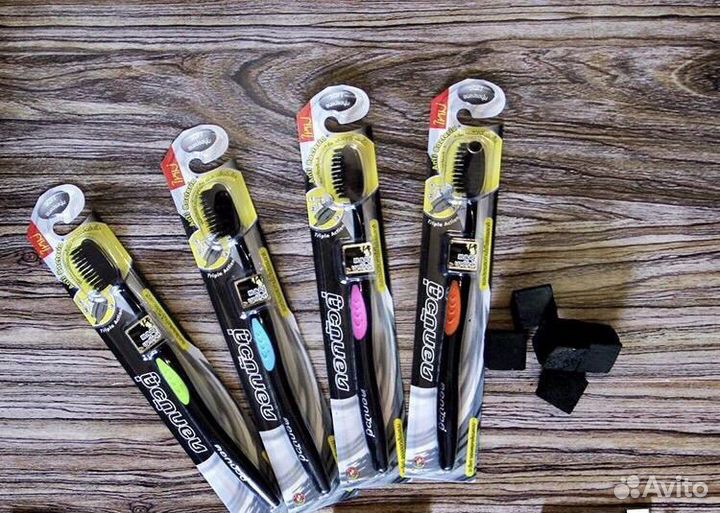 Антибактериальная зубная щётка бамбук и уголь