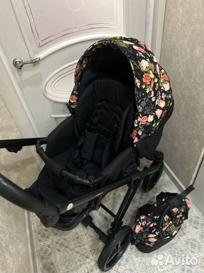 Коляска Adamex Porto flowers 2в1