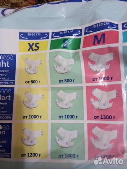 Памперсы для взрослых S 55- 80 см