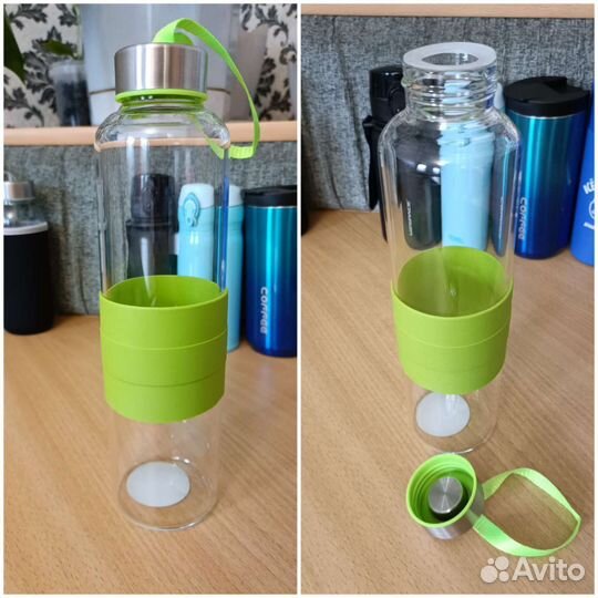 Новые и б/у бутылки для воды и термокружки