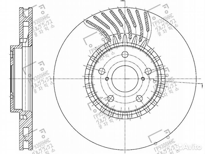 Диск тормозной вентилируемый левый, gbrake (Япония