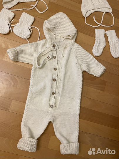 Вязаный детский комплект ручная работа