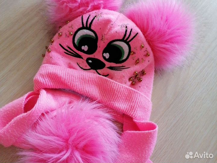 Комплект шапка и шарф для девочки