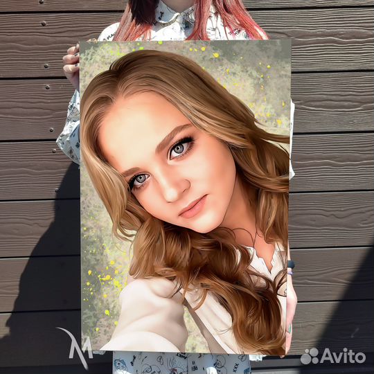 Портрет по фото на холсте. Печать фото на холсте