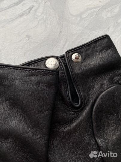 Новые Кожаные перчатки Christian Dior размер 6.5