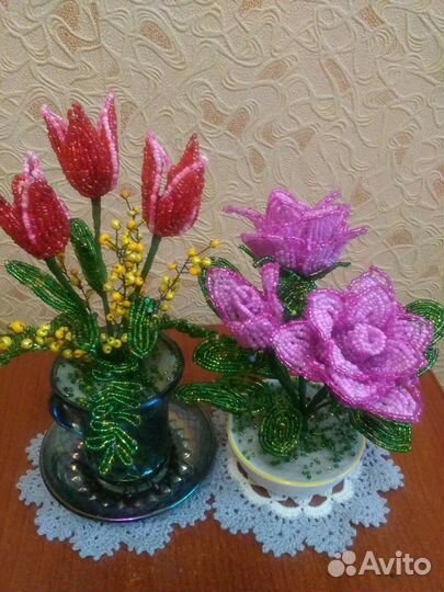 Цветы из бисера