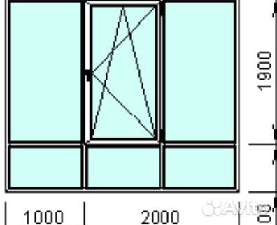 Пластиковое окно 1900х3000 под заказ