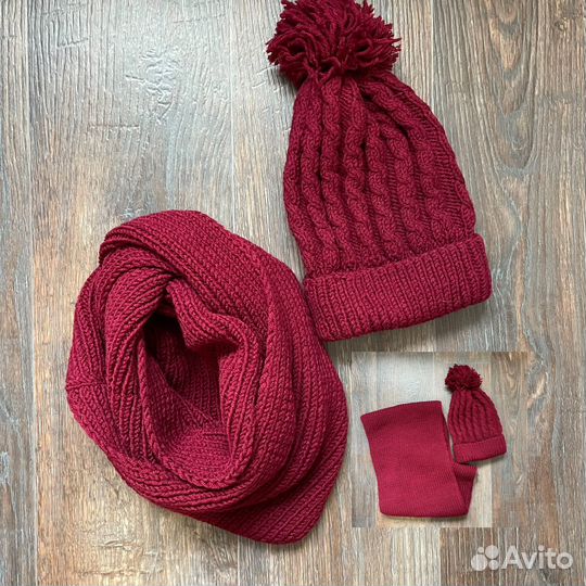 Комплект шапка и снуд зимний