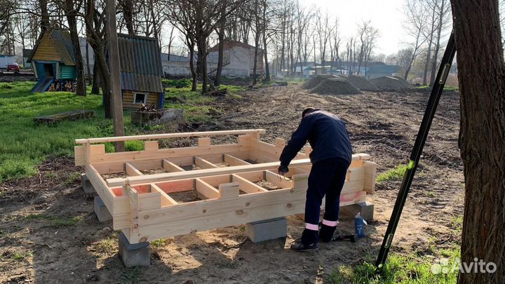 Беседка деревянная из мини бруса (3 на 3 м)