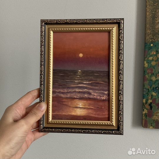 Картина маслом море в раме