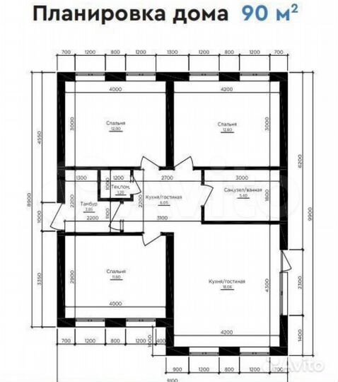 Дом 90 м² на участке 10 сот.