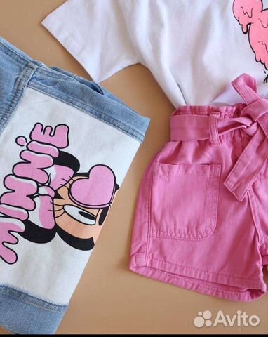 Джинсовка, шорты, футболка комплект на девочку 122