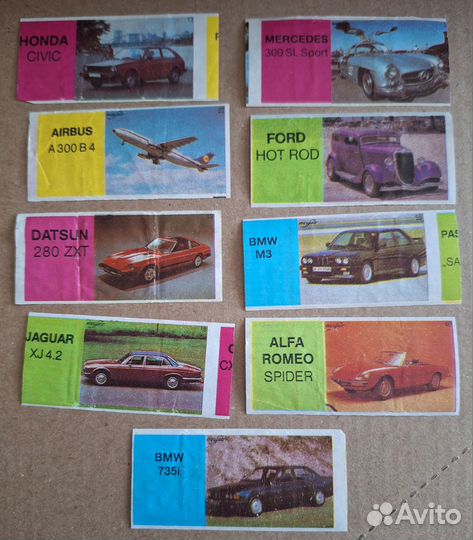 Вкладыши, обёртки от жвачек, разные