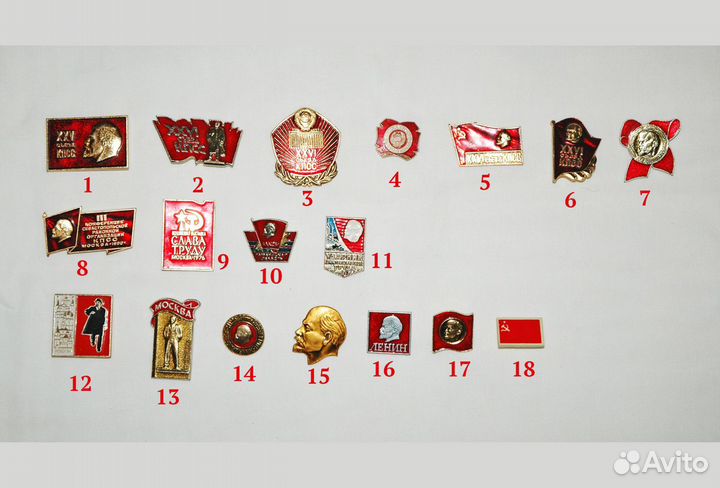 Значки «Съезд кпсс», Ленин и др. советского времен