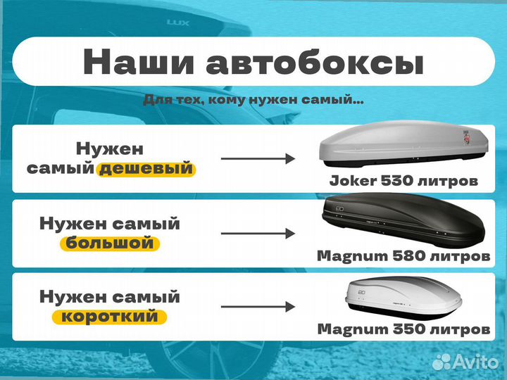 Прокат автобоксов на крышу C договором