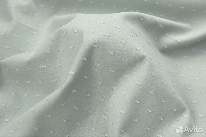 Ткань для шитья Батист Мушка, хлопок, мятный