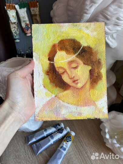 Картина маслом Ангел гармонии, 15/20 см