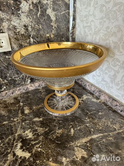 Bohemia gold Ваза для фруктов