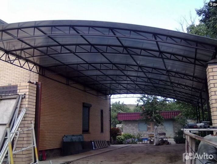 Навесы для автомобиля монтаж до 2-х дней