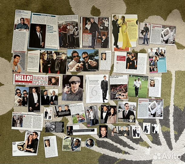 Брэд Питт статьи из журналов и плакат