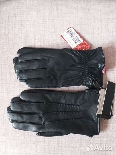 Мужские кожаные перчатки демисезонные