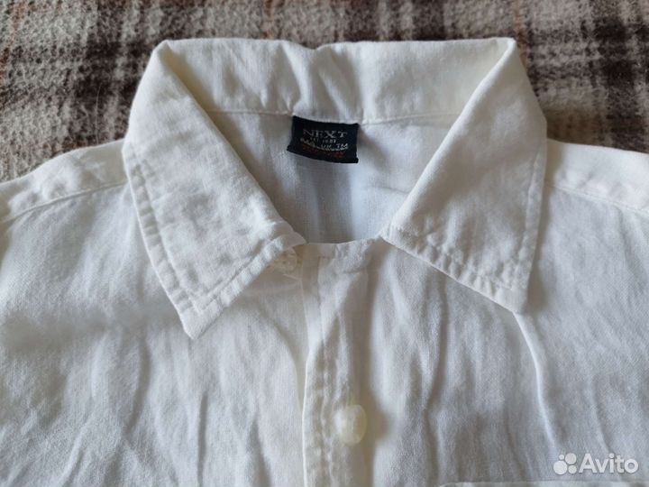 Рубашка лен/хлопок на мальчика 110 next