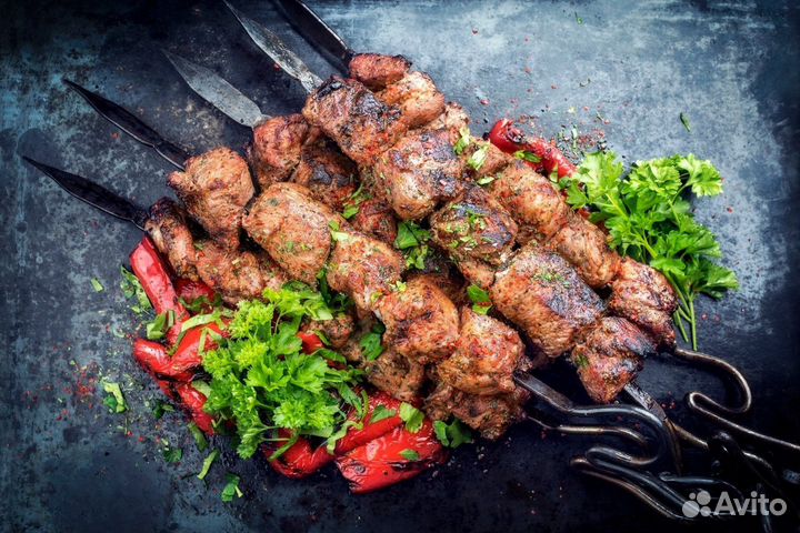 Маринованное мясо деревноское шашлык