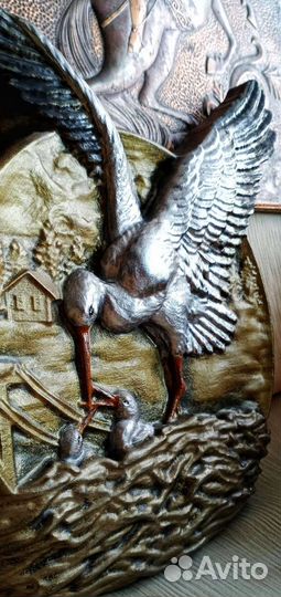 Панно барельеф Аист счастья