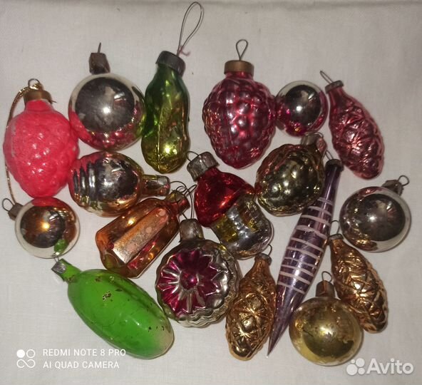 Ёлочные игрушки СССР стекло