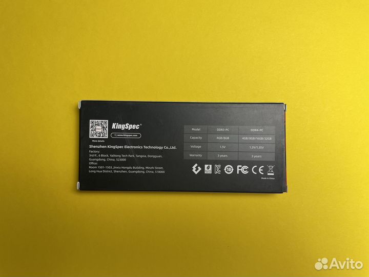 Оперативная память KingSpec DDR3 1600 MHz 8GB dimm