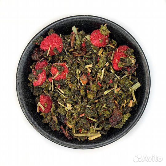 Вкусный чай улун с малиной