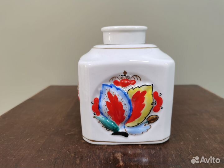 Чайница лфз 1949 год первый выпуск живопись редкая