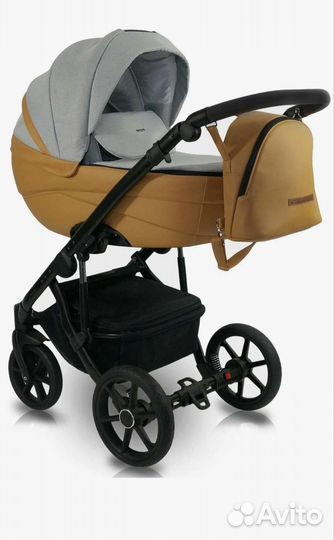Коляска 2в1 Bexa Ideal, ID 05 серый+рыжая кожа