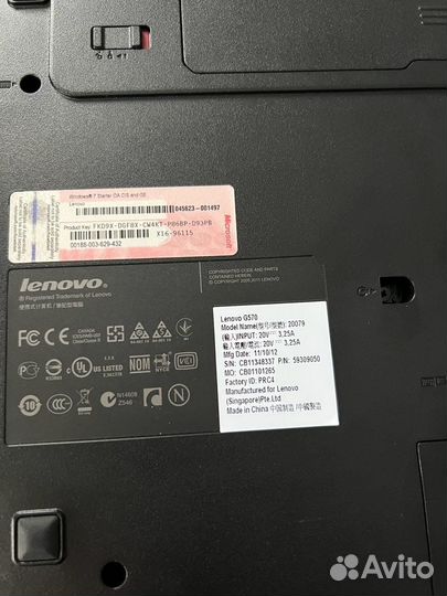 Ноутбук lenovo G570