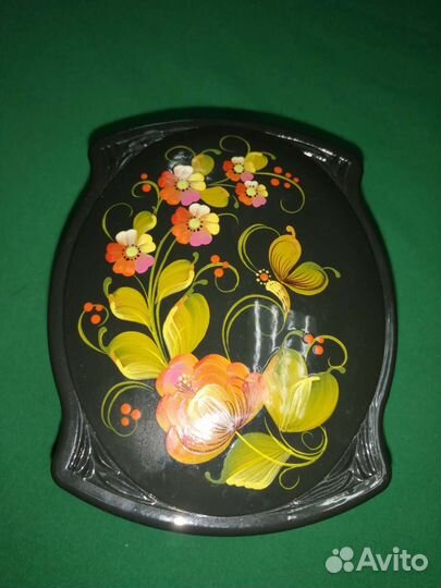 Шкатулка пластиковая СССР ручная роспись