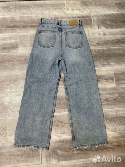Джинсы голубые широкие