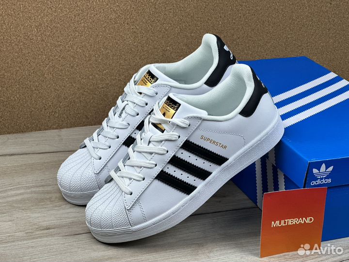 Adidas superstar black white