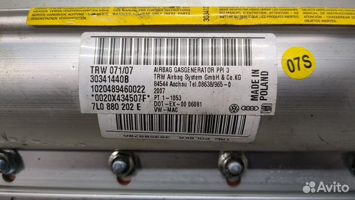 Airbag пассажира Volkswagen Touareg, 2007