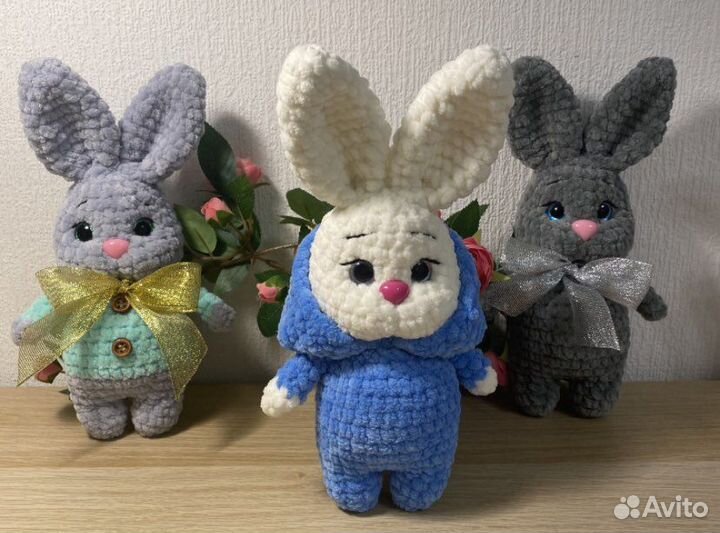 Игрушки из плюшевой пряжи, ручная работа