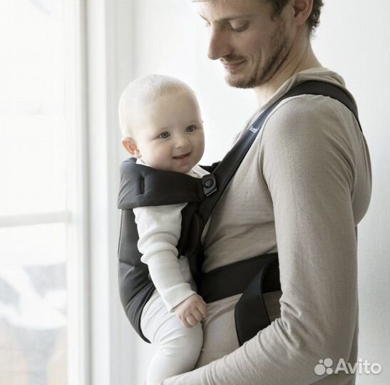 Рюкзак-кенгуру Baby Bjorn Mini Cotton (Black)